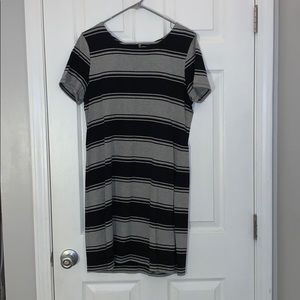Gray and black striped dress